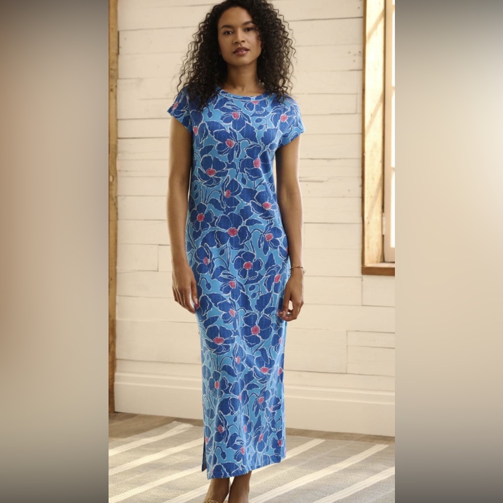 Sz L🇨🇦⭐️NWT Hatley Blake Textured Peonies Maxi Dress PTP 21”+ Stretch